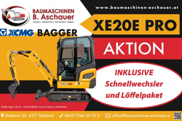 SET AKTION - XCMG XE20E PRO mit Kabine